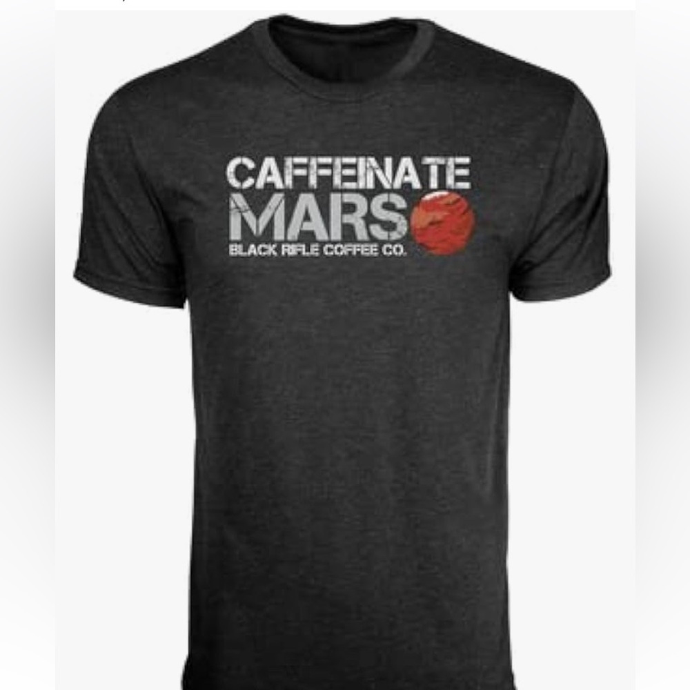 Black Rifle Coffee Company Caffeinate Mars T-Shirt, Vintage Black